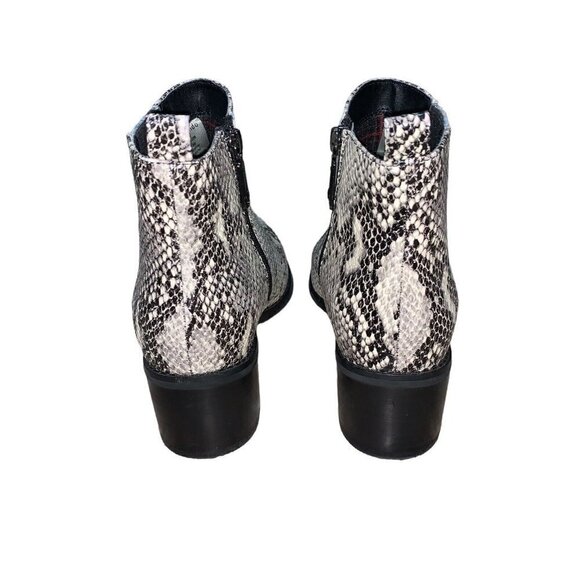 Blondo Women's Size 7.5 Waterproof Noa Ankle Bootie Leather Black Snake Print - Picture 4 of 8